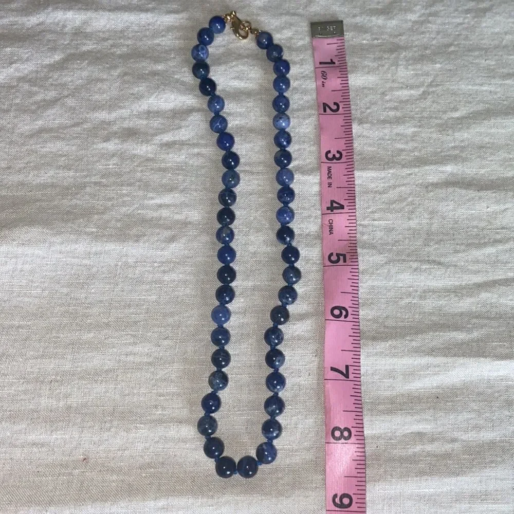 Necklace Brazilian stones round blue NWOT